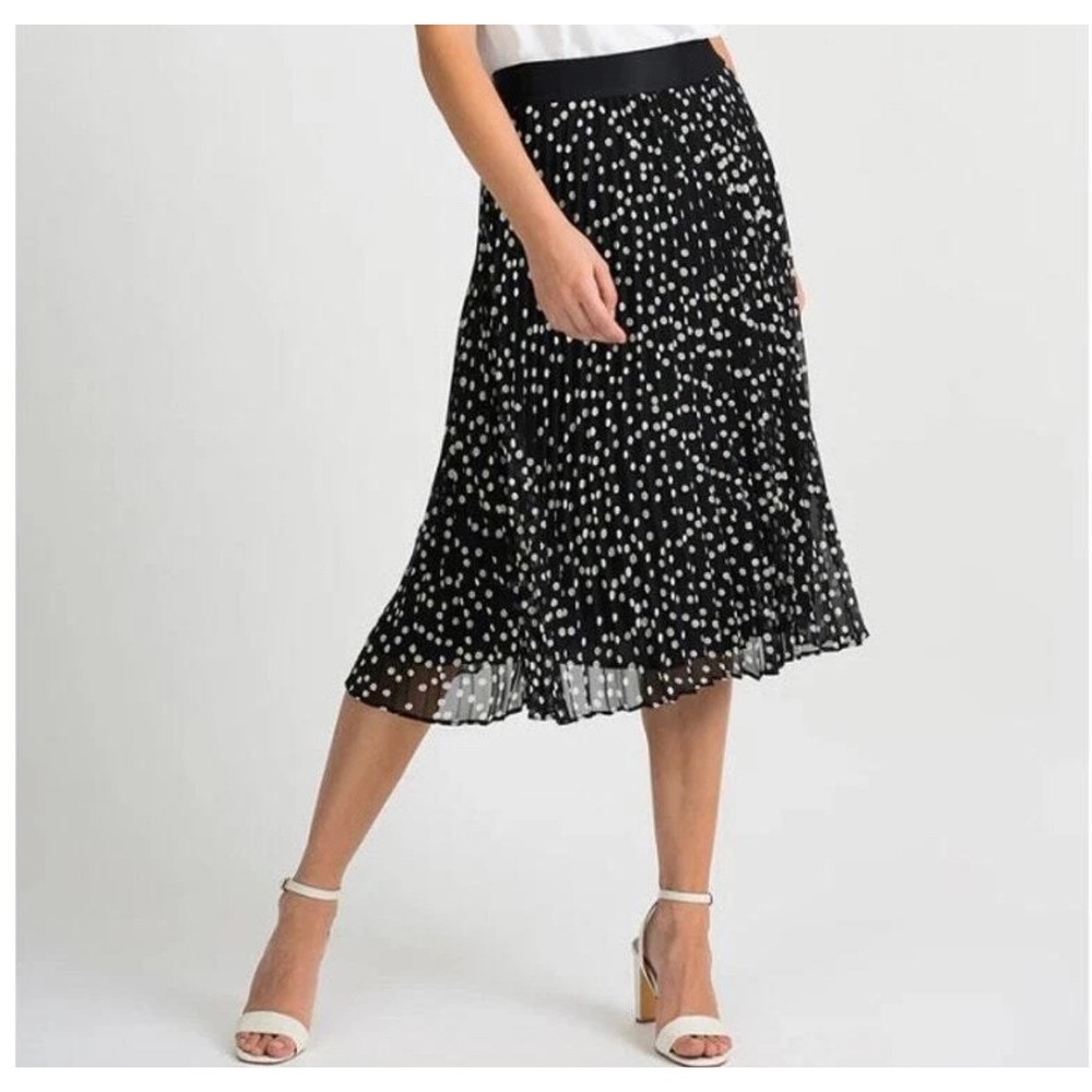 Torrid Black White Polka Dot Pleated Midi Skirt Plus Size Career Party SZ 26